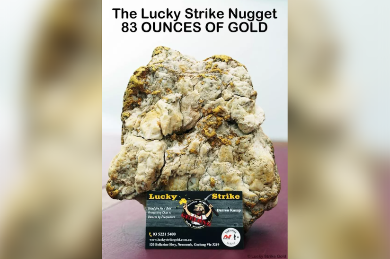 澳男用廉价探测器挖到2.6公斤大金矿 爽卖16万美元!